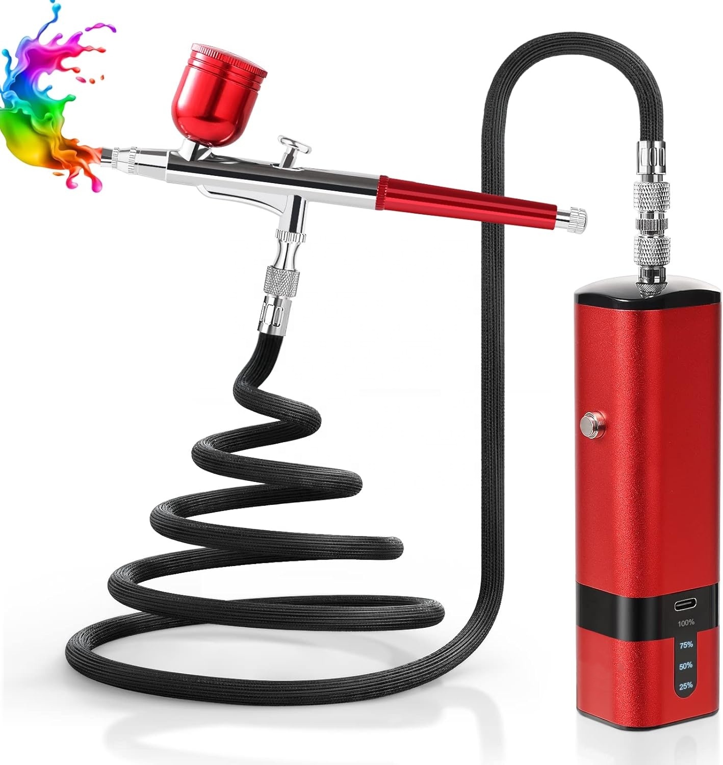 Airbrush Kit With Mini Compressor - Kit de Aerógrafo com Compressor, Mini
