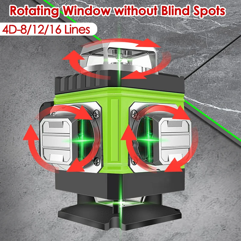 Laser Level 16 Lines 4D Green - 8/12/16 linhas de nível laser 4d