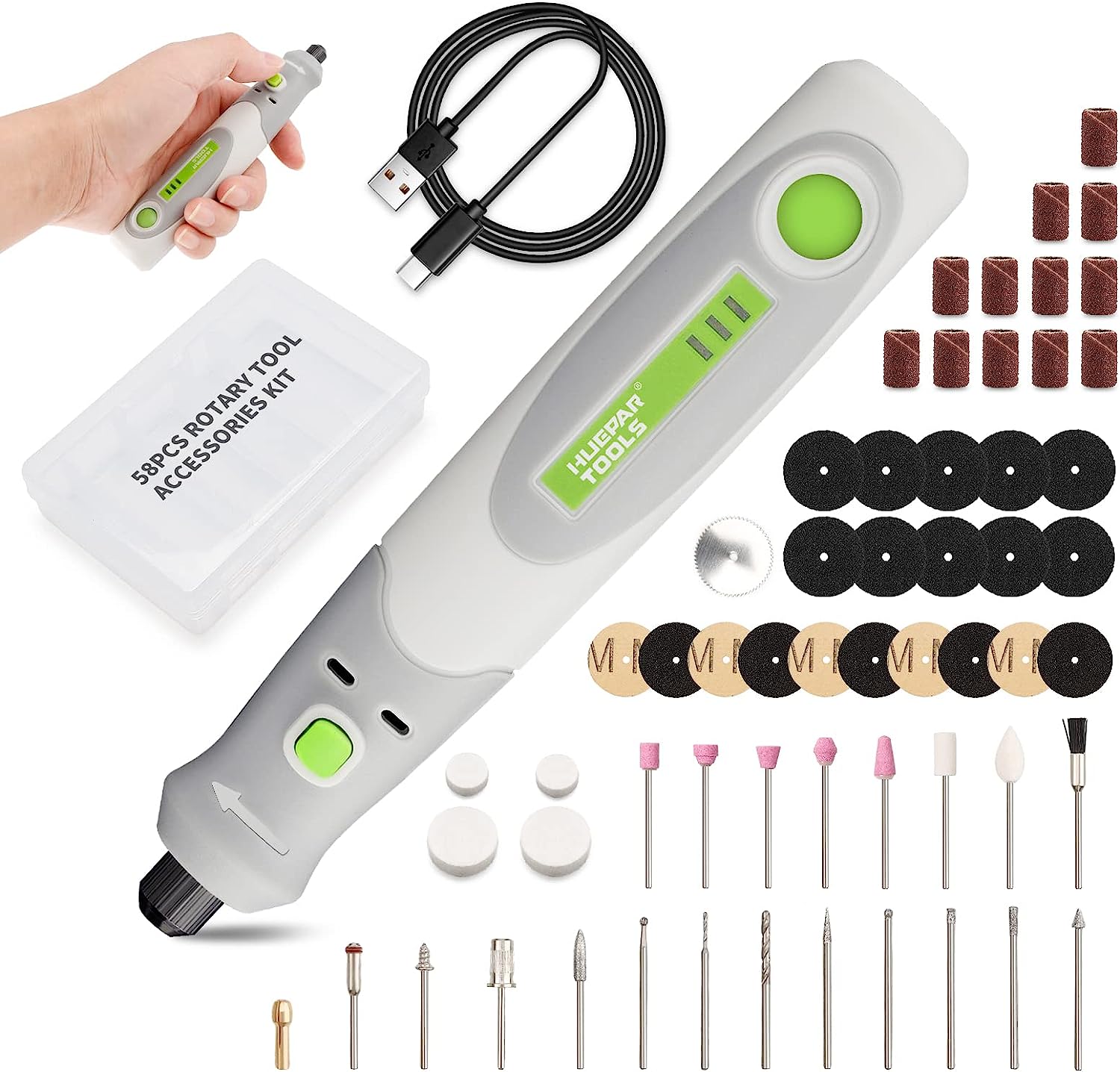 Cordless Rotary Tool Kit Accessories - Mini furadeira elétrica sem fio, moedor,