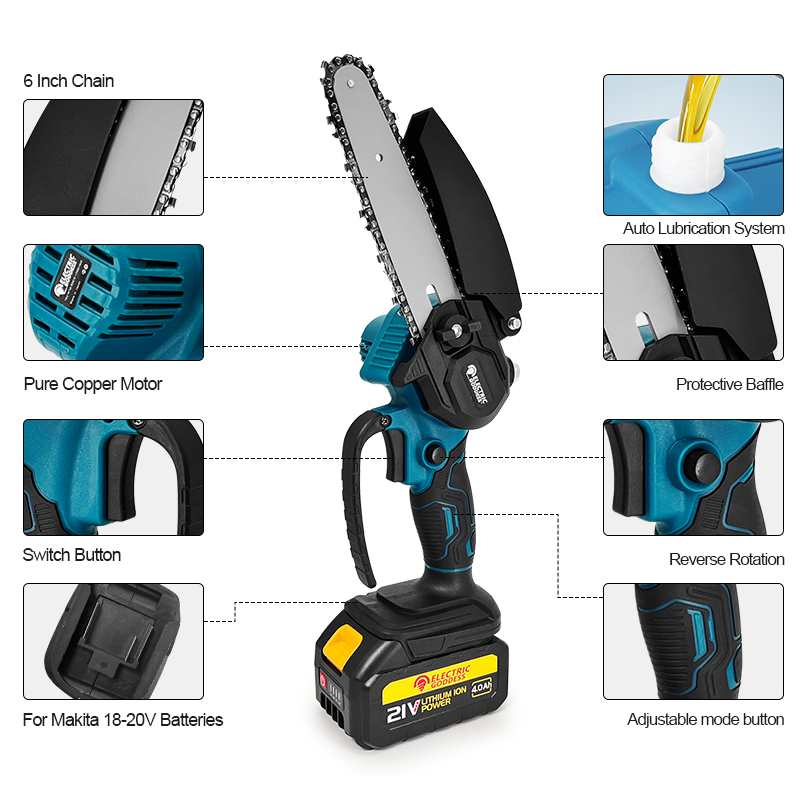 Mini Serra Elétrica Portátil S - Mini Electric Chainsaw 6 Inch avaliação e preço